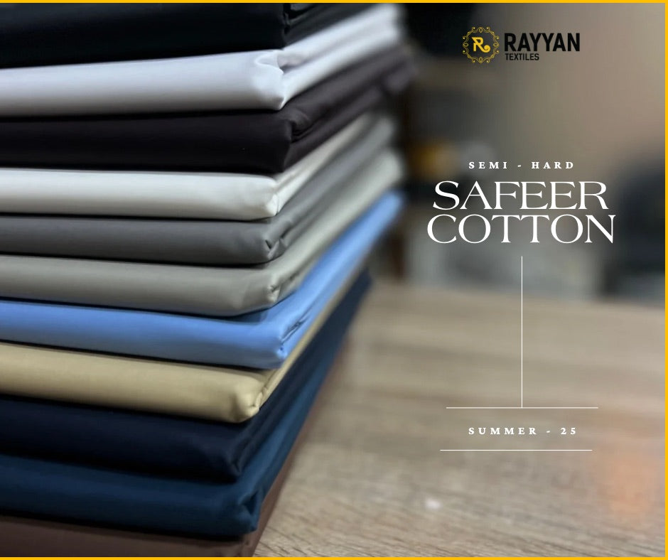 Safeer Cotton – Premium Semi-Hard Finish | Summer Collection for Men | 4.5 Meter Suit